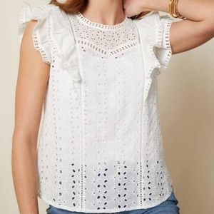 Matilda Jane Good Hart White Eyelet Top M